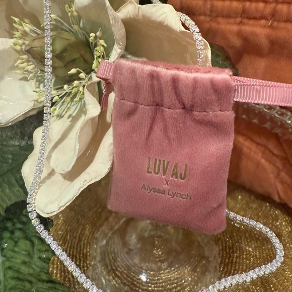 THE PRONG-SET TENNIS NECKLACE- SILVER by Luv Aj $80 Retail! - Picture 2 of 5